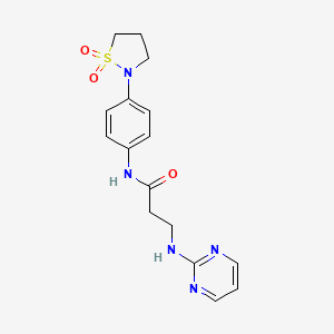 N-[4-(1,1-dioxido-1,2-thiazolidin-2-yl)phenyl]-N~3~-pyrimidin-2-yl-beta-alaninamide