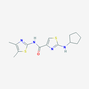 molecular formula C14H18N4OS2 B14933346 2-(cyclopentylamino)-N-[(2E)-4,5-dimethyl-1,3-thiazol-2(3H)-ylidene]-1,3-thiazole-4-carboxamide 