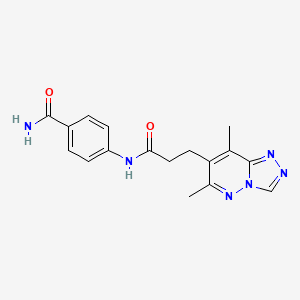 molecular formula C17H18N6O2 B14933351 4-{[3-(6,8-Dimethyl[1,2,4]triazolo[4,3-b]pyridazin-7-yl)propanoyl]amino}benzamide 