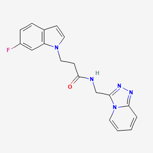 molecular formula C18H16FN5O B14933366 3-(6-fluoro-1H-indol-1-yl)-N-([1,2,4]triazolo[4,3-a]pyridin-3-ylmethyl)propanamide 