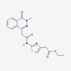 Ethyl (2-{[(3-methyl-4-oxo-3,4-dihydrophthalazin-1-yl)acetyl]amino}-1,3-thiazol-4-yl)acetate