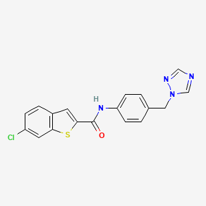 6-chloro-N-[4-(1H-1,2,4-triazol-1-ylmethyl)phenyl]-1-benzothiophene-2-carboxamide