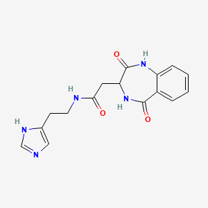 molecular formula C16H17N5O3 B14933387 2-(2-hydroxy-5-oxo-4,5-dihydro-3H-1,4-benzodiazepin-3-yl)-N-[2-(1H-imidazol-4-yl)ethyl]acetamide 