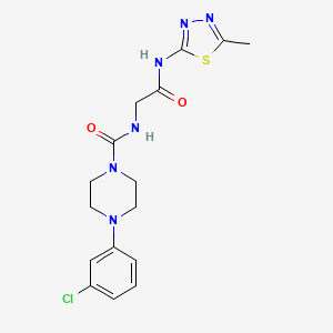 molecular formula C16H19ClN6O2S B14933389 4-(3-chlorophenyl)-N-(2-{[(2Z)-5-methyl-1,3,4-thiadiazol-2(3H)-ylidene]amino}-2-oxoethyl)piperazine-1-carboxamide 