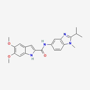 molecular formula C22H24N4O3 B14933413 5,6-dimethoxy-N-[1-methyl-2-(propan-2-yl)-1H-benzimidazol-5-yl]-1H-indole-2-carboxamide 