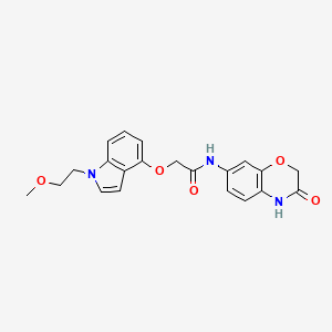 2-{[1-(2-methoxyethyl)-1H-indol-4-yl]oxy}-N-(3-oxo-3,4-dihydro-2H-1,4-benzoxazin-7-yl)acetamide