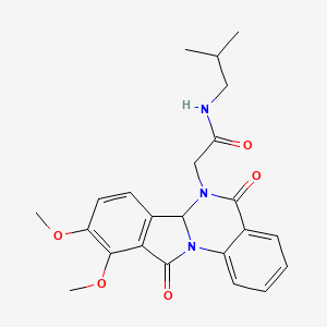 molecular formula C23H25N3O5 B14933436 2-(9,10-dimethoxy-5,11-dioxo-6a,11-dihydroisoindolo[2,1-a]quinazolin-6(5H)-yl)-N-(2-methylpropyl)acetamide 