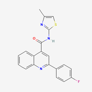 molecular formula C20H14FN3OS B14933508 2-(4-fluorophenyl)-N-[(2Z)-4-methyl-1,3-thiazol-2(3H)-ylidene]quinoline-4-carboxamide 