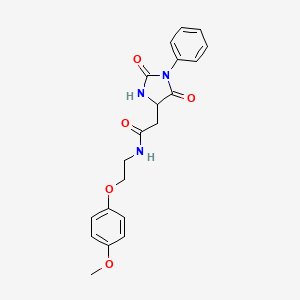 molecular formula C20H21N3O5 B14933520 2-(2,5-dioxo-1-phenylimidazolidin-4-yl)-N-[2-(4-methoxyphenoxy)ethyl]acetamide 