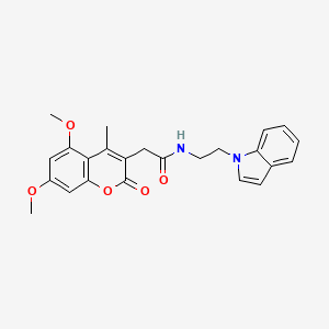 2-(5,7-dimethoxy-4-methyl-2-oxo-2H-chromen-3-yl)-N-[2-(1H-indol-1-yl)ethyl]acetamide