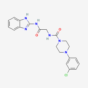 N-[2-(1H-benzimidazol-2-ylamino)-2-oxoethyl]-4-(3-chlorophenyl)piperazine-1-carboxamide