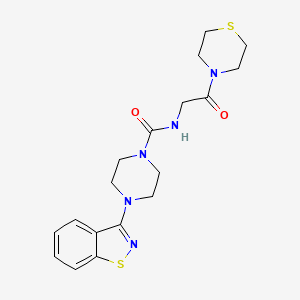 molecular formula C18H23N5O2S2 B14933558 4-(1,2-benzothiazol-3-yl)-N-[2-oxo-2-(thiomorpholin-4-yl)ethyl]piperazine-1-carboxamide 