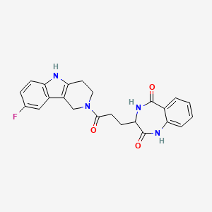 3-[3-(8-fluoro-1,3,4,5-tetrahydro-2H-pyrido[4,3-b]indol-2-yl)-3-oxopropyl]-3,4-dihydro-1H-1,4-benzodiazepine-2,5-dione