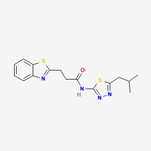 molecular formula C16H18N4OS2 B14933609 3-(1,3-benzothiazol-2-yl)-N-[5-(2-methylpropyl)-1,3,4-thiadiazol-2-yl]propanamide 