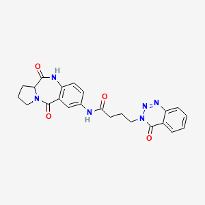 N-(5,11-dioxo-2,3,5,10,11,11a-hexahydro-1H-pyrrolo[2,1-c][1,4]benzodiazepin-7-yl)-4-(4-oxo-1,2,3-benzotriazin-3(4H)-yl)butanamide