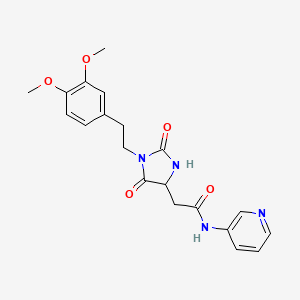 molecular formula C20H22N4O5 B14933667 2-{1-[2-(3,4-dimethoxyphenyl)ethyl]-2,5-dioxoimidazolidin-4-yl}-N-(pyridin-3-yl)acetamide 