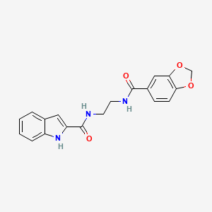 molecular formula C19H17N3O4 B14933683 N-{2-[(1,3-benzodioxol-5-ylcarbonyl)amino]ethyl}-1H-indole-2-carboxamide 