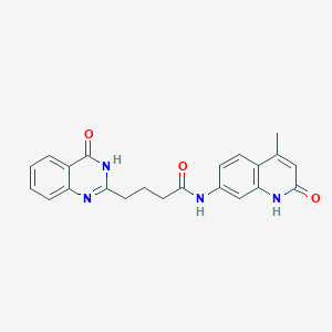 molecular formula C22H20N4O3 B14933706 N-(2-hydroxy-4-methylquinolin-7-yl)-4-(4-hydroxyquinazolin-2-yl)butanamide 