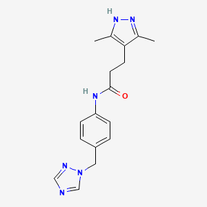 molecular formula C17H20N6O B14933740 3-(3,5-dimethyl-1H-pyrazol-4-yl)-N-[4-(1H-1,2,4-triazol-1-ylmethyl)phenyl]propanamide 