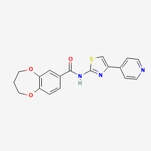 N-[(2Z)-4-(pyridin-4-yl)-1,3-thiazol-2(3H)-ylidene]-3,4-dihydro-2H-1,5-benzodioxepine-7-carboxamide