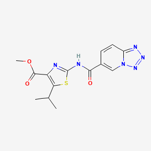 Methyl 5-(propan-2-yl)-2-[(tetrazolo[1,5-a]pyridin-6-ylcarbonyl)amino]-1,3-thiazole-4-carboxylate