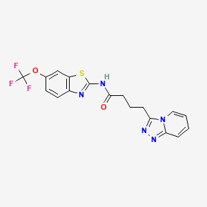 4-([1,2,4]triazolo[4,3-a]pyridin-3-yl)-N-[6-(trifluoromethoxy)-1,3-benzothiazol-2-yl]butanamide