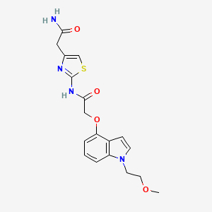 N-[4-(2-amino-2-oxoethyl)-1,3-thiazol-2-yl]-2-{[1-(2-methoxyethyl)-1H-indol-4-yl]oxy}acetamide