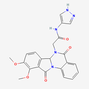 2-(9,10-dimethoxy-5,11-dioxo-6a,11-dihydroisoindolo[2,1-a]quinazolin-6(5H)-yl)-N-(1H-pyrazol-4-yl)acetamide