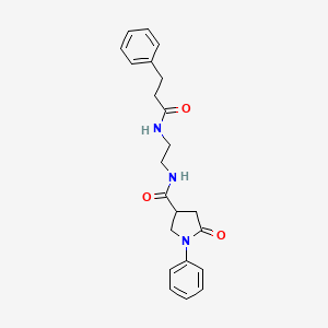 5-oxo-1-phenyl-N-{2-[(3-phenylpropanoyl)amino]ethyl}pyrrolidine-3-carboxamide