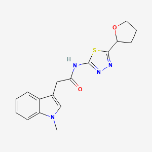 molecular formula C17H18N4O2S B14933879 2-(1-methyl-1H-indol-3-yl)-N-(5-(tetrahydrofuran-2-yl)-1,3,4-thiadiazol-2-yl)acetamide 