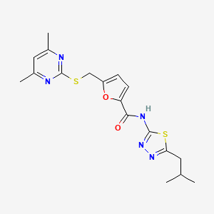 5-{[(4,6-dimethylpyrimidin-2-yl)sulfanyl]methyl}-N-[5-(2-methylpropyl)-1,3,4-thiadiazol-2-yl]furan-2-carboxamide