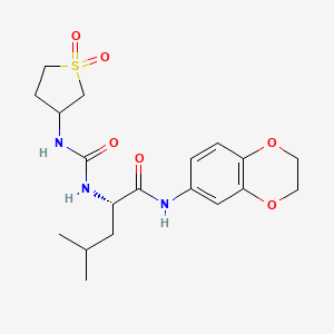 N-(2,3-Dihydro-1,4-benzodioxin-6-YL)-N~2~-[(1,1-dioxidotetrahydro-3-thiophenyl)carbamoyl]leucinamide