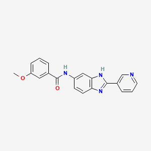 3-methoxy-N-[2-(pyridin-3-yl)-1H-benzimidazol-5-yl]benzamide