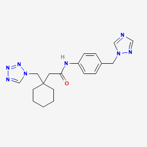 2-[1-(1H-tetrazol-1-ylmethyl)cyclohexyl]-N-[4-(1H-1,2,4-triazol-1-ylmethyl)phenyl]acetamide