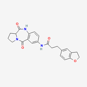 3-(2,3-dihydro-1-benzofuran-5-yl)-N-(5,11-dioxo-2,3,5,10,11,11a-hexahydro-1H-pyrrolo[2,1-c][1,4]benzodiazepin-7-yl)propanamide