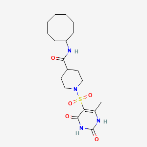 molecular formula C19H30N4O5S B14933962 N-cyclooctyl-1-[(2,4-dihydroxy-6-methylpyrimidin-5-yl)sulfonyl]piperidine-4-carboxamide 