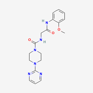 molecular formula C18H22N6O3 B14933973 N-{2-[(2-methoxyphenyl)amino]-2-oxoethyl}-4-(pyrimidin-2-yl)piperazine-1-carboxamide 