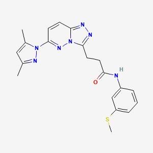 molecular formula C20H21N7OS B14933976 3-[6-(3,5-dimethyl-1H-pyrazol-1-yl)[1,2,4]triazolo[4,3-b]pyridazin-3-yl]-N-[3-(methylsulfanyl)phenyl]propanamide 