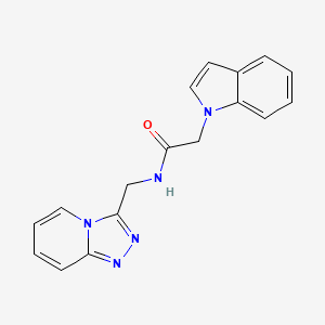 molecular formula C17H15N5O B14934014 2-(1H-indol-1-yl)-N-([1,2,4]triazolo[4,3-a]pyridin-3-ylmethyl)acetamide 