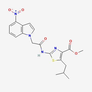 molecular formula C19H20N4O5S B14934028 methyl 5-(2-methylpropyl)-2-{[(4-nitro-1H-indol-1-yl)acetyl]amino}-1,3-thiazole-4-carboxylate 