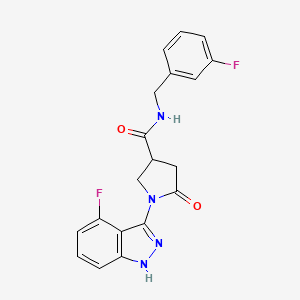 N-(3-fluorobenzyl)-1-(4-fluoro-1H-indazol-3-yl)-5-oxopyrrolidine-3-carboxamide