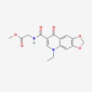 Glycine, N-[(5-ethyl-5,8-dihydro-8-oxo-1,3-dioxolo[4,5-g]quinolin-7-yl)carbonyl]-, methyl ester