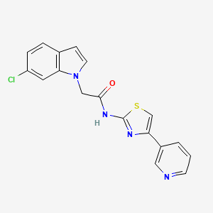 2-(6-chloro-1H-indol-1-yl)-N-[4-(pyridin-3-yl)-1,3-thiazol-2-yl]acetamide