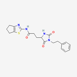 N-(5,6-dihydro-4H-cyclopenta[d][1,3]thiazol-2-yl)-3-[2,5-dioxo-1-(2-phenylethyl)imidazolidin-4-yl]propanamide