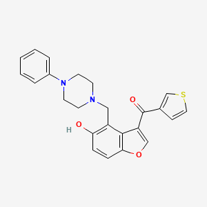 molecular formula C24H22N2O3S B14934156 {5-Hydroxy-4-[(4-phenylpiperazin-1-yl)methyl]-1-benzofuran-3-yl}(thiophen-3-yl)methanone 