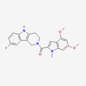 molecular formula C23H22FN3O3 B14934161 (4,6-dimethoxy-1-methyl-1H-indol-2-yl)(8-fluoro-1,3,4,5-tetrahydro-2H-pyrido[4,3-b]indol-2-yl)methanone 