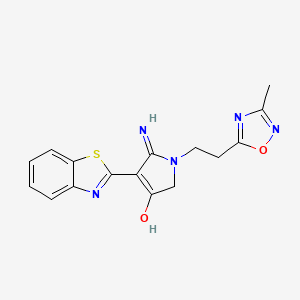 molecular formula C16H15N5O2S B14934168 4-(1,3-benzothiazol-2-yl)-5-imino-1-[2-(3-methyl-1,2,4-oxadiazol-5-yl)ethyl]-2,5-dihydro-1H-pyrrol-3-ol 