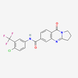 N-[4-chloro-3-(trifluoromethyl)phenyl]-9-oxo-1,2,3,9-tetrahydropyrrolo[2,1-b]quinazoline-6-carboxamide