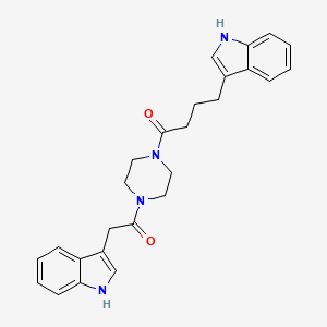 4-(1H-indol-3-yl)-1-[4-(1H-indol-3-ylacetyl)piperazin-1-yl]butan-1-one