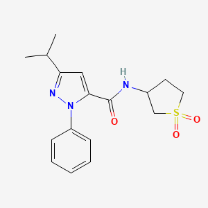 molecular formula C17H21N3O3S B14934247 N-(1,1-dioxidotetrahydrothiophen-3-yl)-1-phenyl-3-(propan-2-yl)-1H-pyrazole-5-carboxamide 